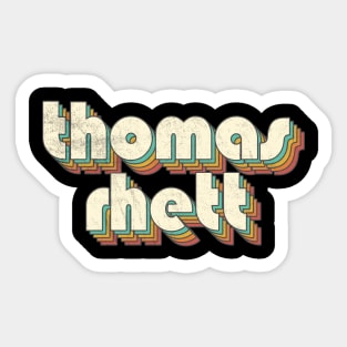 Retro Vintage Rainbow Thomas Letters Distressed Style Sticker